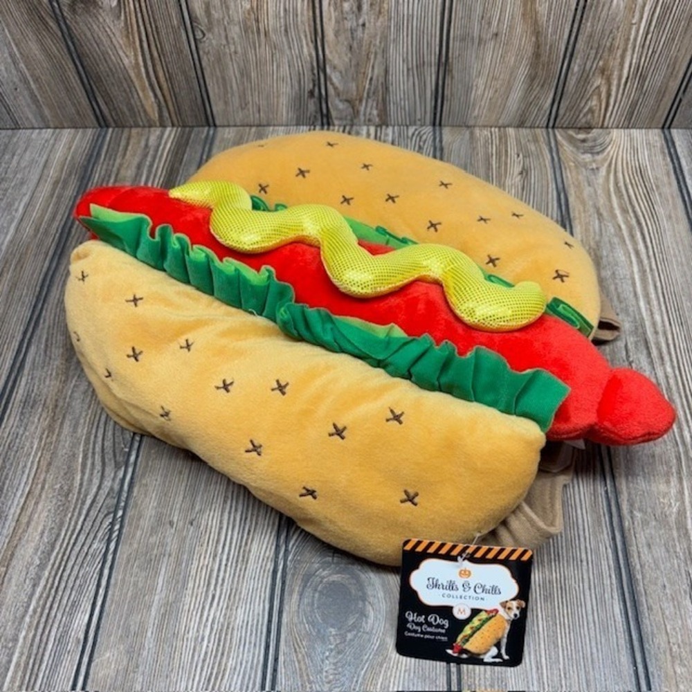 New Thrills & Chills Medium Plush Hot Dog Pet Costume